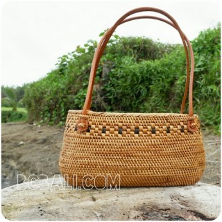 handbags rattan handwoven with batik lining casual